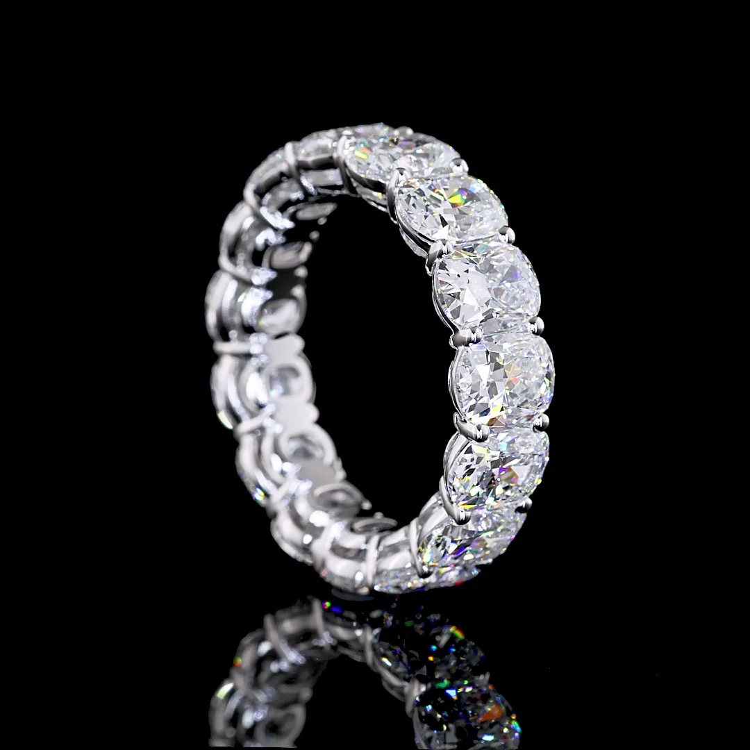 7.36 Cts 14k White Gold Cushion Brilliant Shape Eternity Band Eternity Band - Image 2