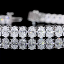 11.08 Cts 14k White Gold Oval Shape Tennis Bracelet - Image 2