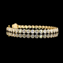 9.19 Cts 18k Yellow Gold Heart Shape Tennis Bracelet - Video