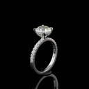 2.46 Cts 14k White Gold Round Shape Hidden Halo Ring - Image 4