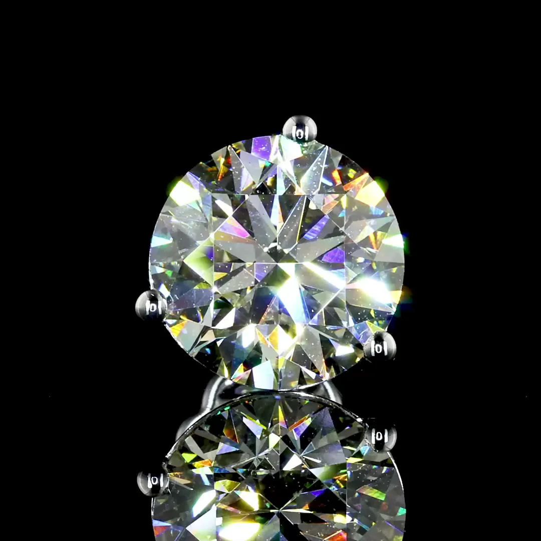 5.66 Cts 14k White Gold Round Shape Martini Earring - Image 2