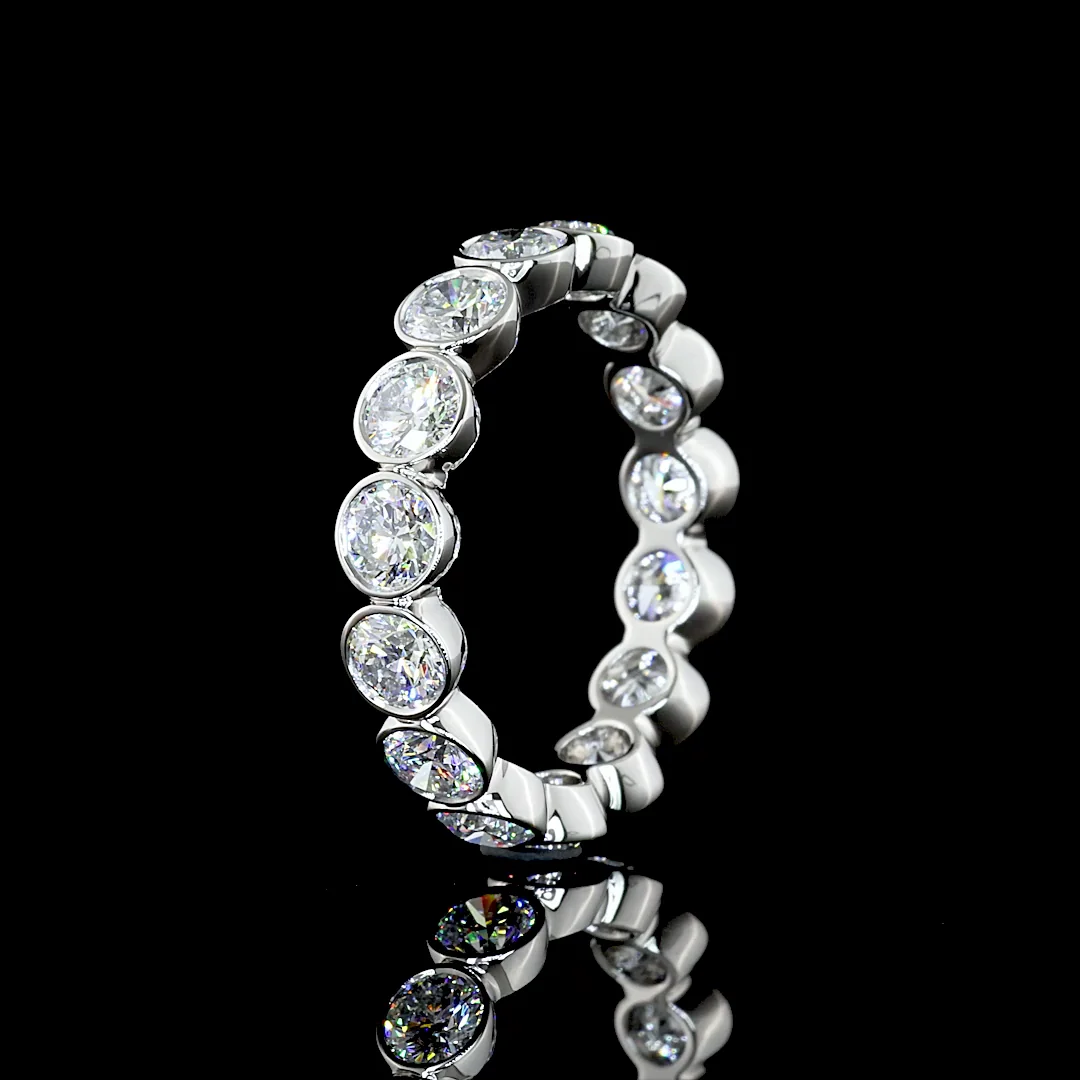 2.99 Cts Platinum Round Shape Eternity Band Eternity Band - Image 4