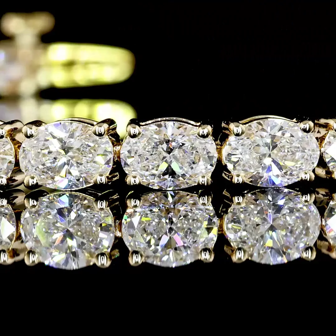 7.34 Cts 14k Yellow Gold Oval Shape Tennis Bracelet - Image 2