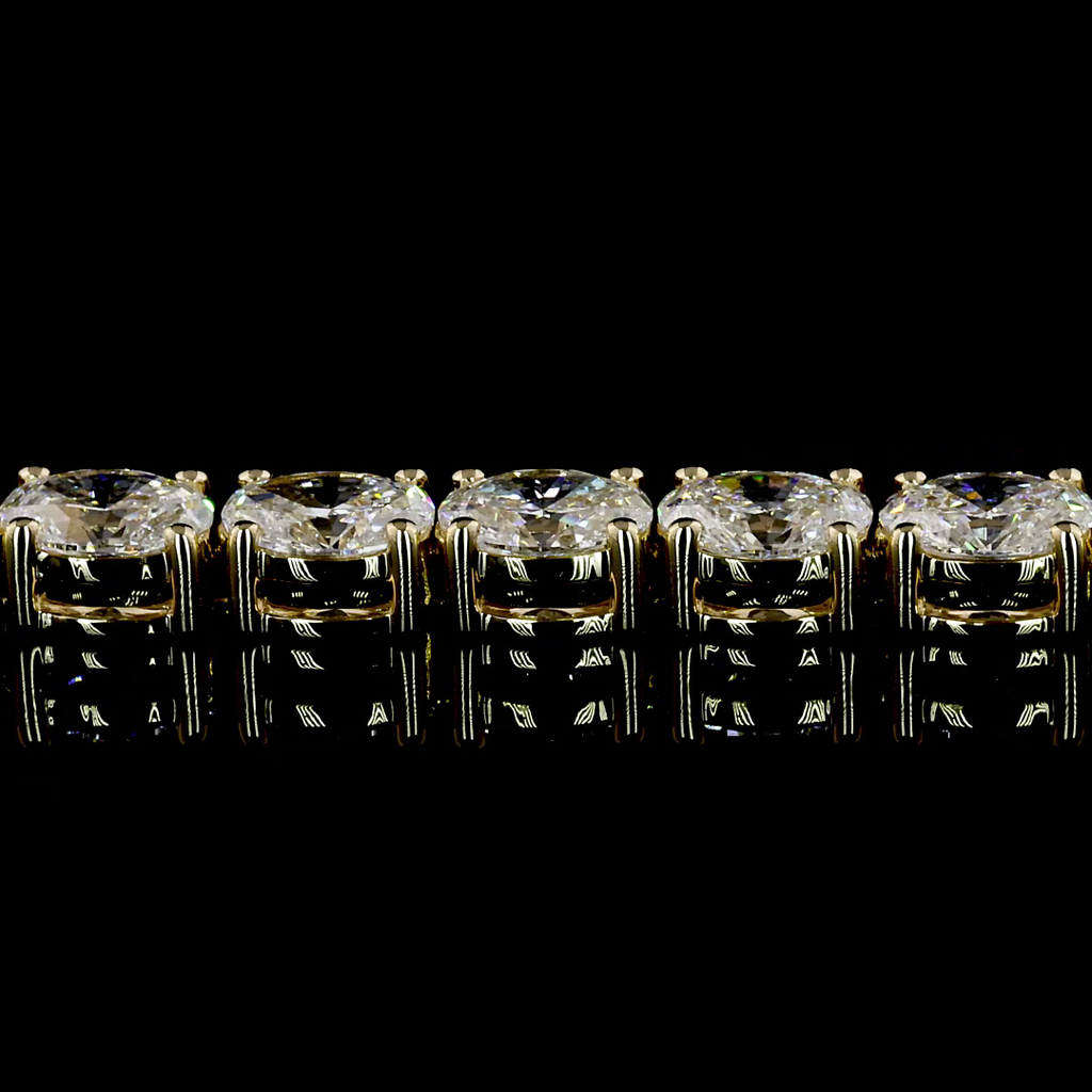 7.34 Cts 14k Yellow Gold Oval Shape Tennis Bracelet - Image 3