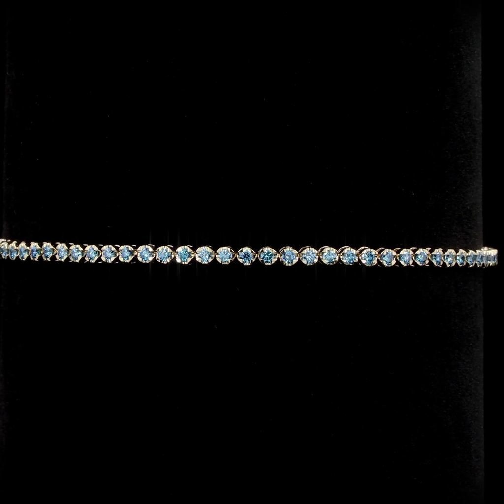 0.93 Cts 14k Yellow Gold Round Shape Tennis Bracelet - Image 2