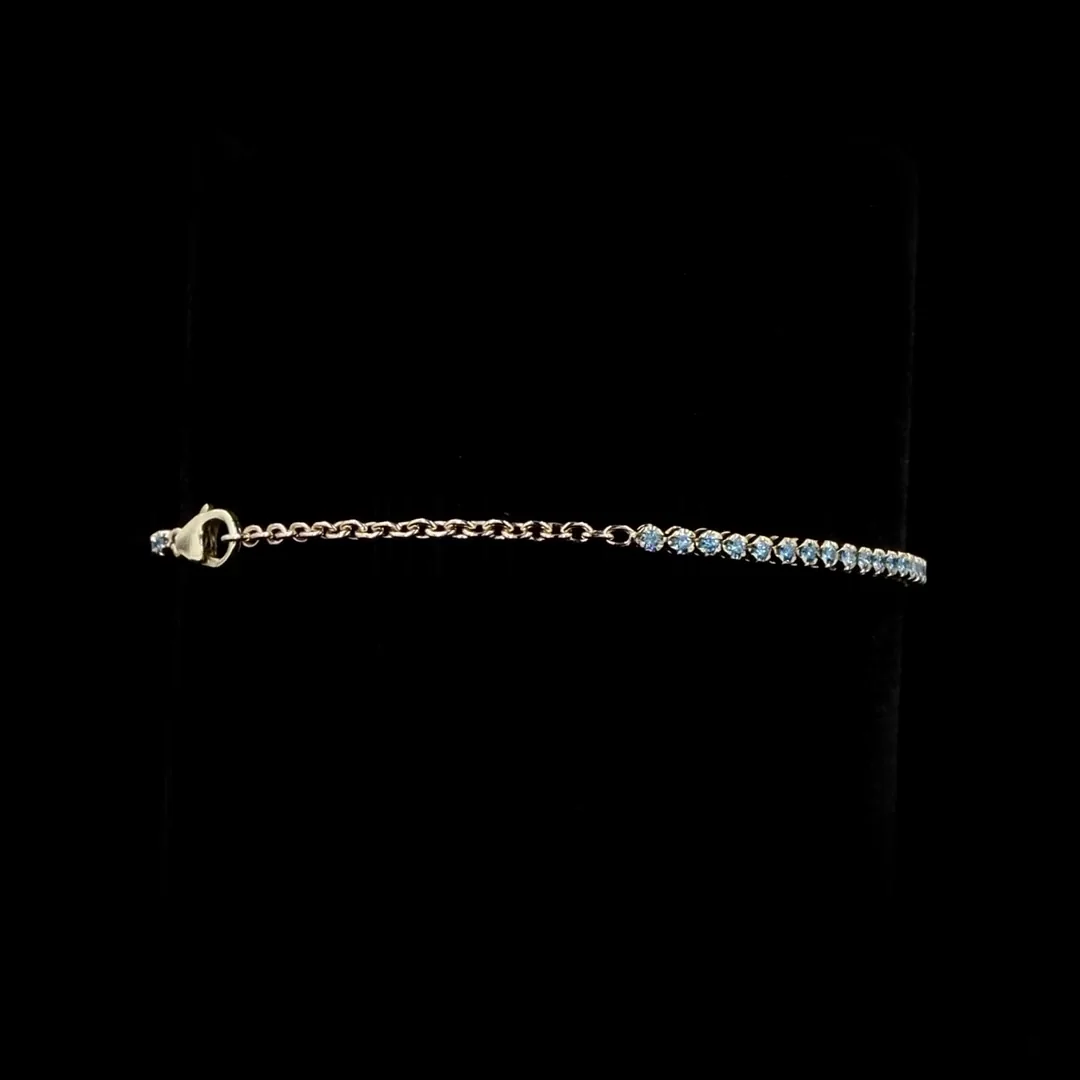 0.93 Cts 14k Yellow Gold Round Shape Tennis Bracelet - Image 4