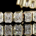 11 Cts 14k Yellow Gold Radiant Shape Tennis Bracelet - Image 2