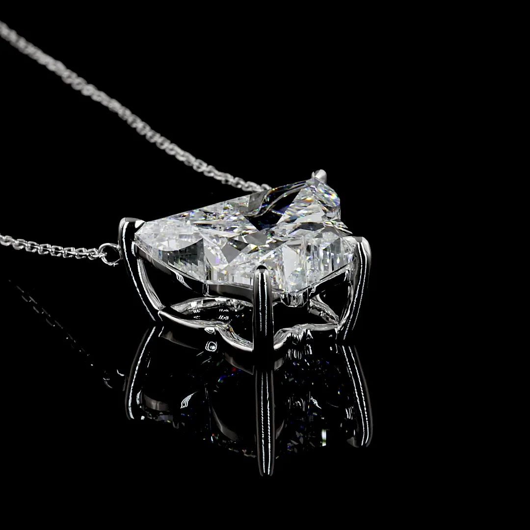 8.86 Cts 14k White Gold Butterfly Shape Symbol Pendant - Image 3