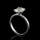 2.09 Cts 14k White Gold Cushion Modified Shape Solitaire Ring - Image 3