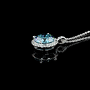 3.39 Cts 14k White Gold Round Shape Halo Pendant - Image 4