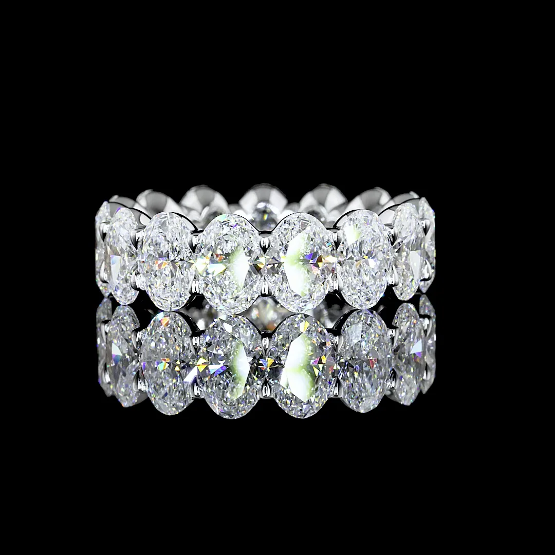 7.51 Cts 18k White Gold Oval Shape Eternity Band Eternity Band - Image 3