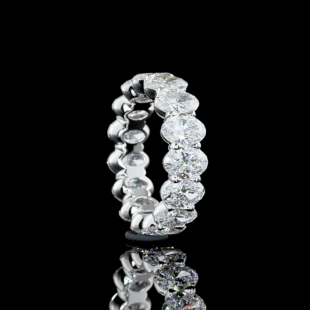 7.51 Cts 18k White Gold Oval Shape Eternity Band Eternity Band - Image 4