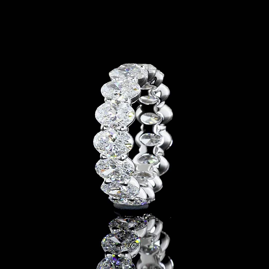 7.51 Cts 18k White Gold Oval Shape Eternity Band Eternity Band - Video