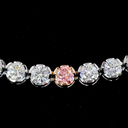 10.73 Cts 14k Two Tone Round Shape Tennis Necklace - Image 2