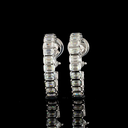 5 Cts 14k White Gold Emerald Shape Hoops Earring - Video