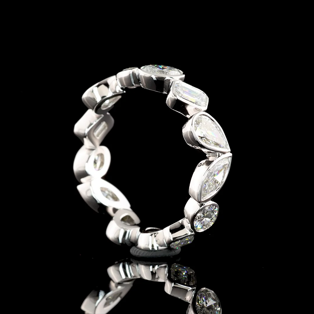2.78 Cts 14k White Gold Mix Shape Eternity Band Eternity Band - Image 4