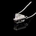 2.05 Cts 14k White Gold Triangle Shape Solitaire Pendant - Image 4