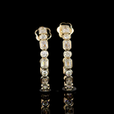 4.05 Cts 14k Yellow Gold Mix Shape C Hoops Earring - Video