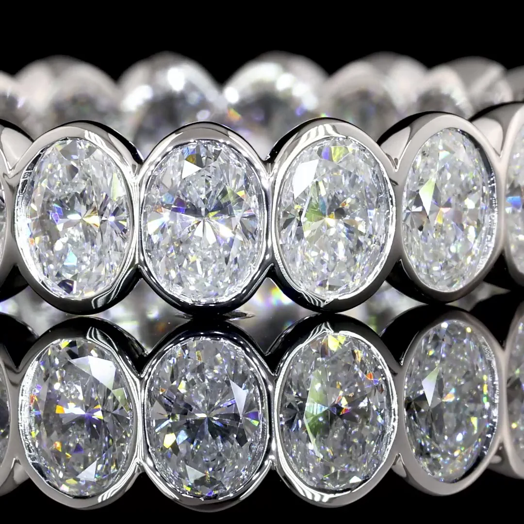 2.93 Cts 14k White Gold Oval Shape Eternity Band Eternity Band - Image 2