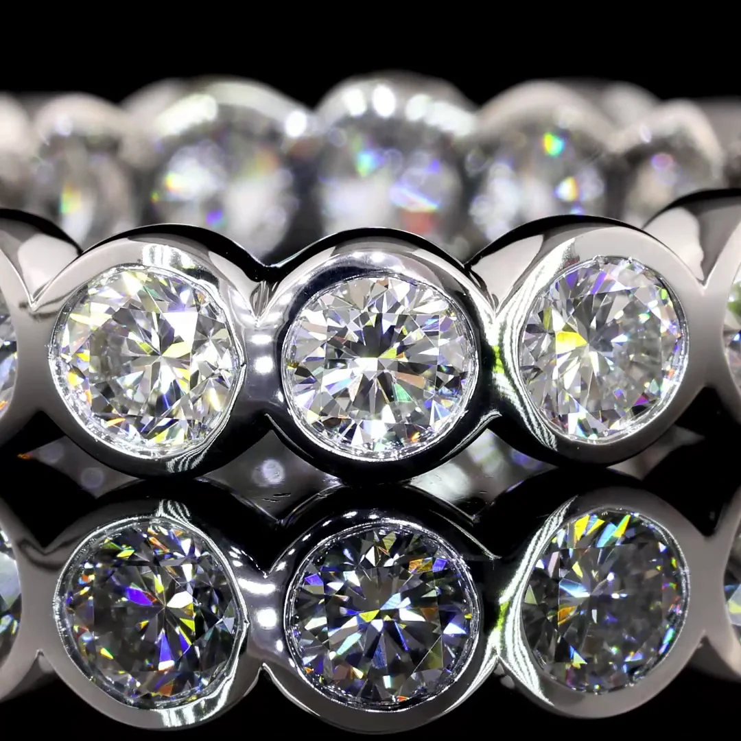 3 Cts 14k White Gold Round Shape Eternity Band Eternity Band - Image 2