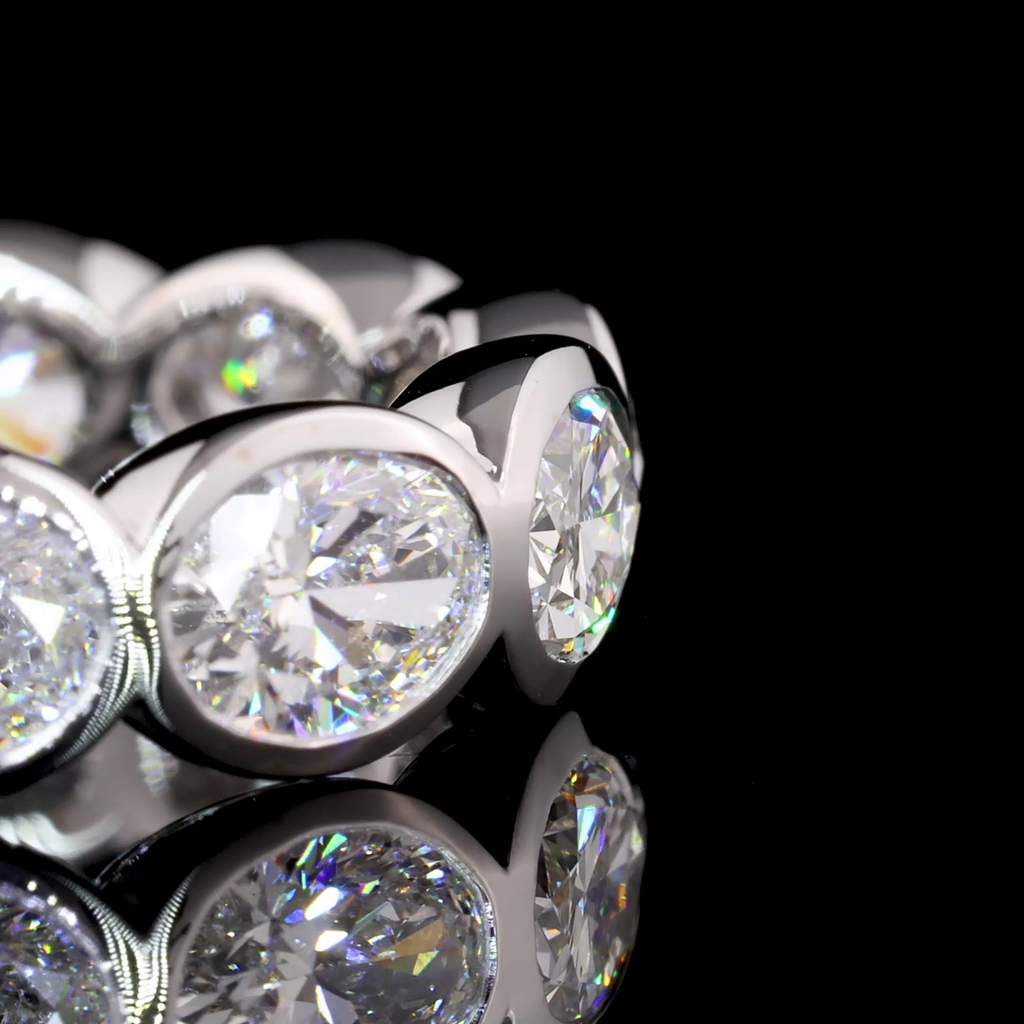 4.02 Cts 14k White Gold Oval Shape Eternity Band Eternity Band - Image 2