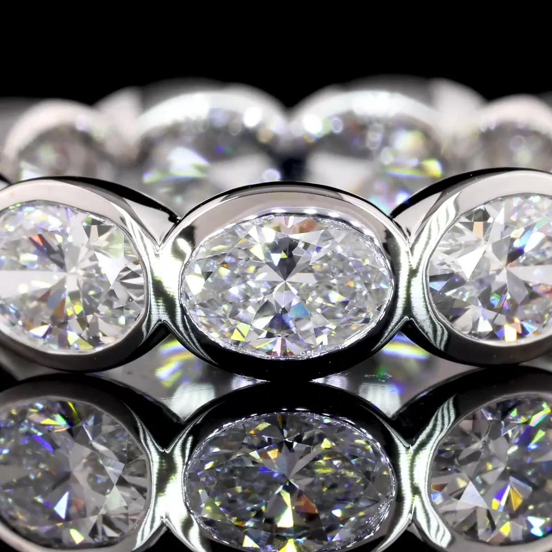 4.02 Cts 14k White Gold Oval Shape Eternity Band Eternity Band - Image 3