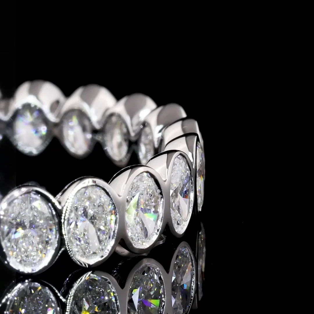 1.88 Cts 14k White Gold Oval Shape Eternity Band Eternity Band - Image 2