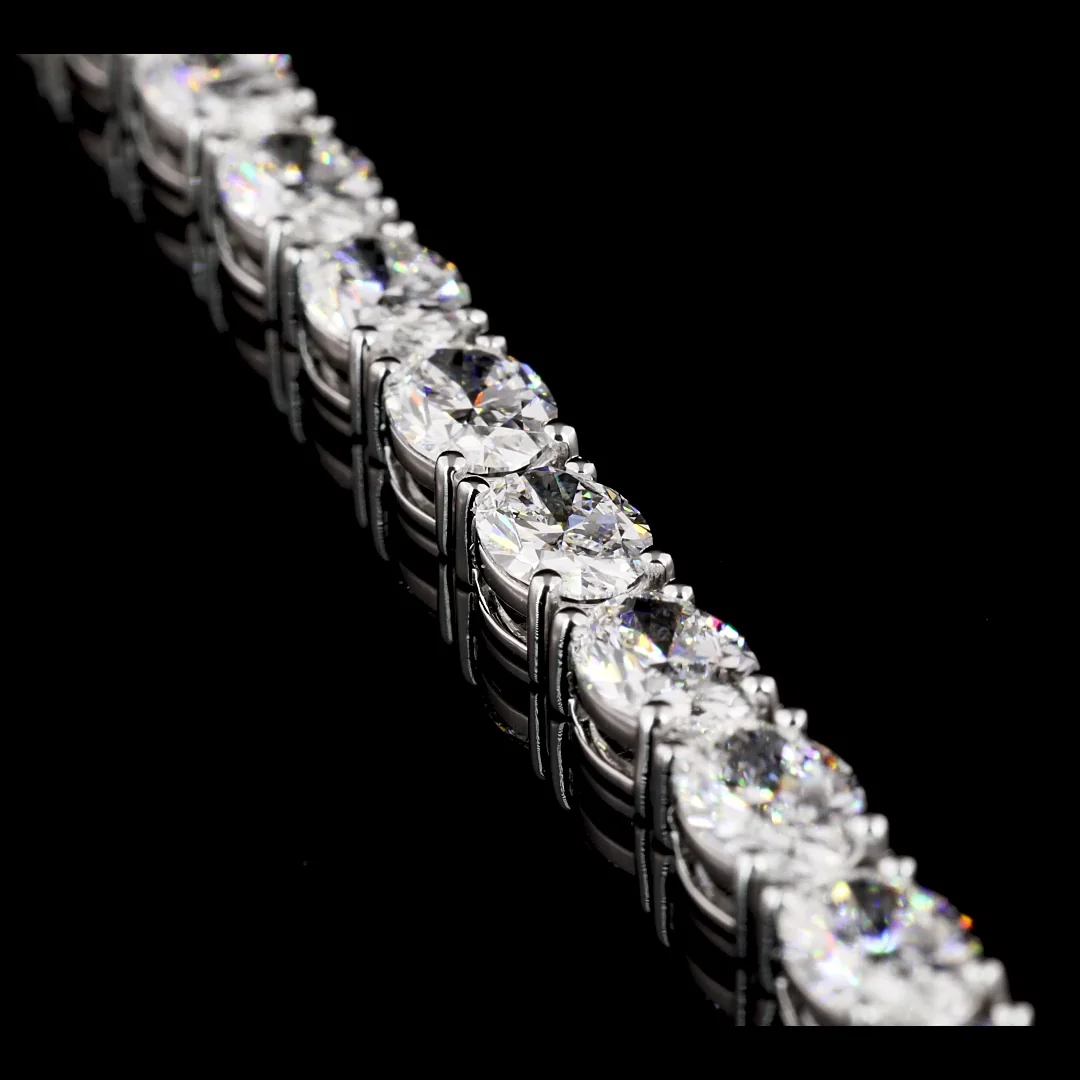 11.04 Cts 14k White Gold Oval Shape Tennis Bracelet - Image 2