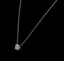1.01 Cts 14k White Gold Cushion Shape Solitaire Pendant - Image 2