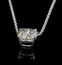 1.01 Cts 14k White Gold Cushion Shape Solitaire Pendant - Image 4