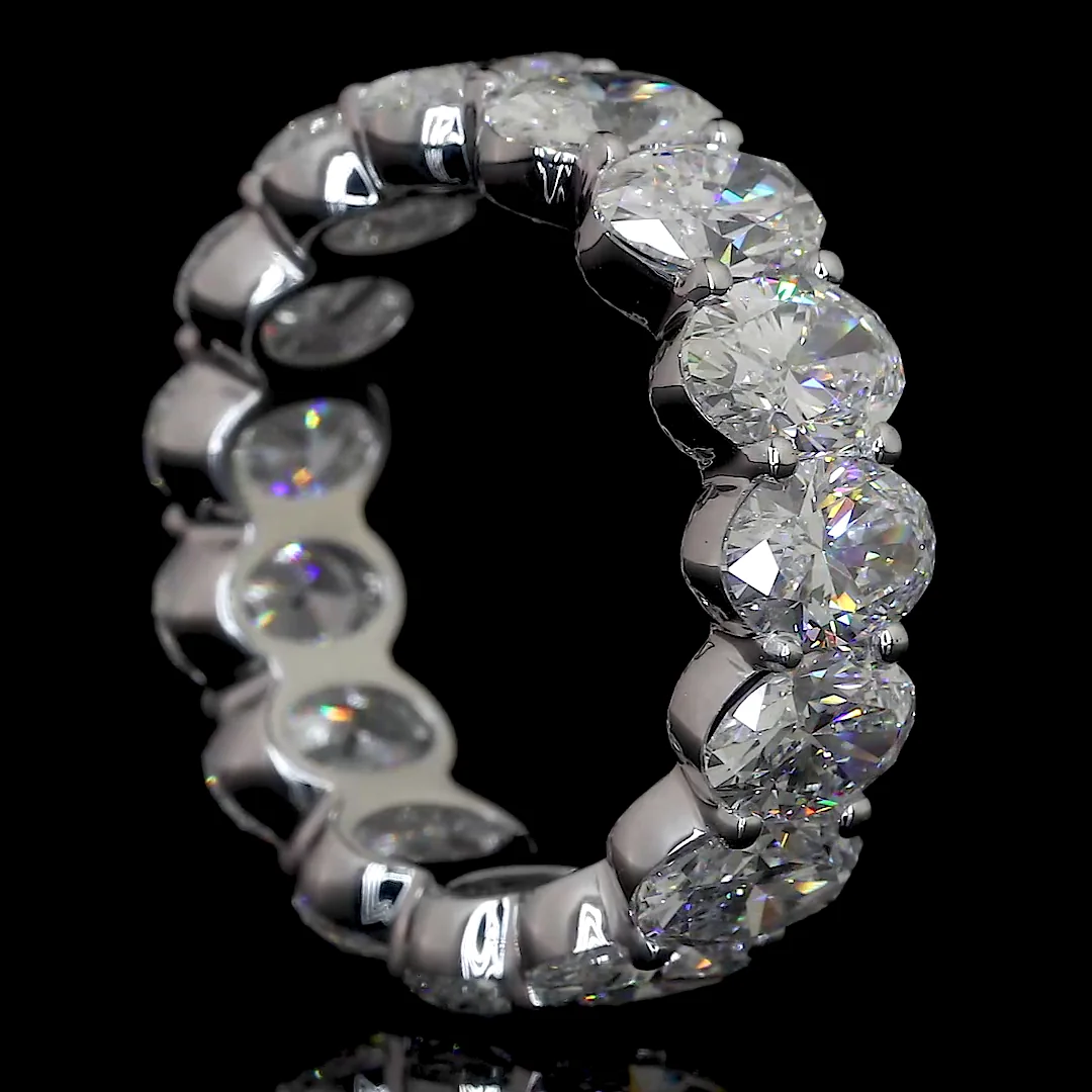 5.47 Cts 14k White Gold Oval Shape Eternity Band Eternity Band - Image 3