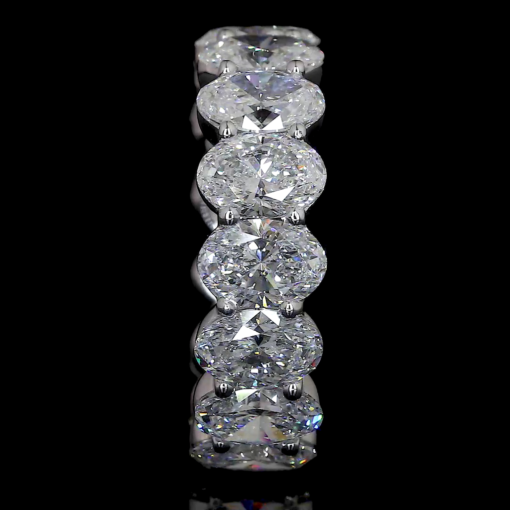 5.47 Cts 14k White Gold Oval Shape Eternity Band Eternity Band - Image 4