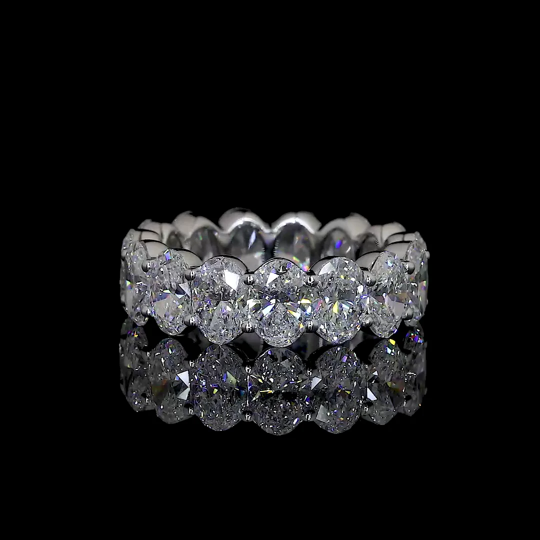 5.47 Cts 14k White Gold Oval Shape Eternity Band Eternity Band - Video