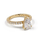2.77 Cts 14k Yellow Gold Pear Shape Hidden Halo Ring - Image 3