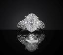 6.45 Cts 14k White Gold Oval Shape Special Ring - Video