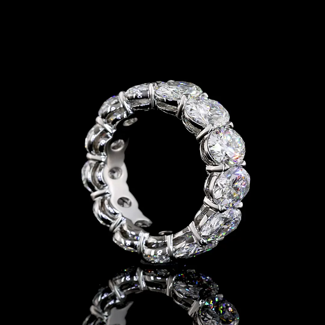 7.53 Cts Platinum Oval Shape Eternity Band Eternity Band - Image 2