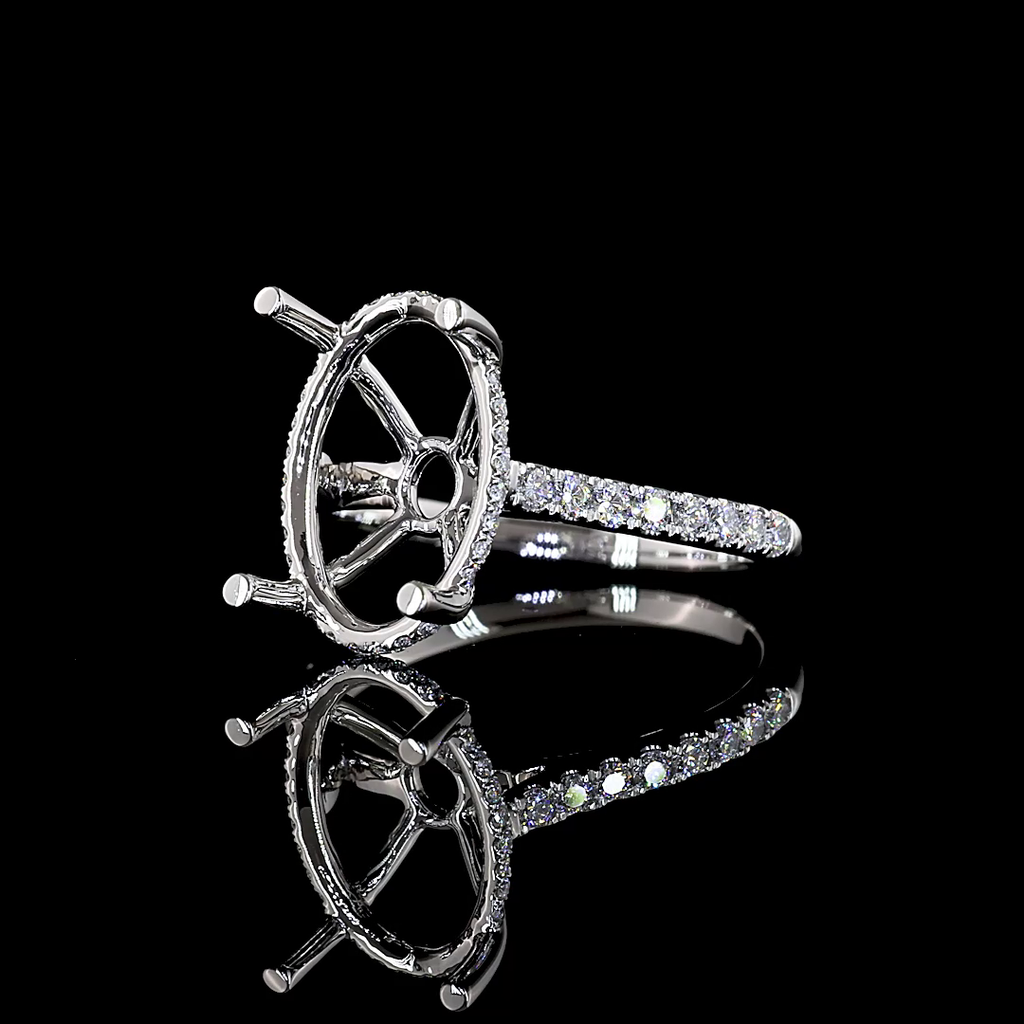 0.37 Cts Platinum Round Shape Hidden Halo Ring - Image 2