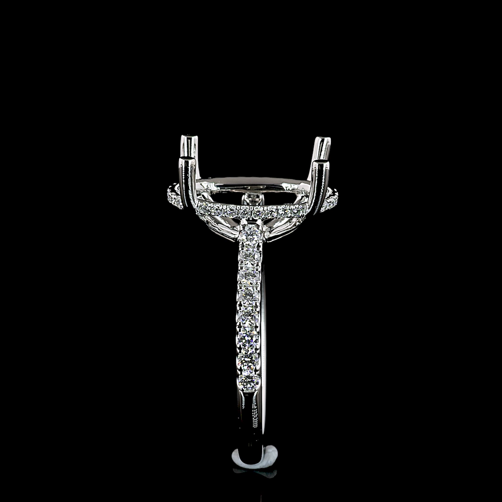 0.37 Cts Platinum Round Shape Hidden Halo Ring - Image 4