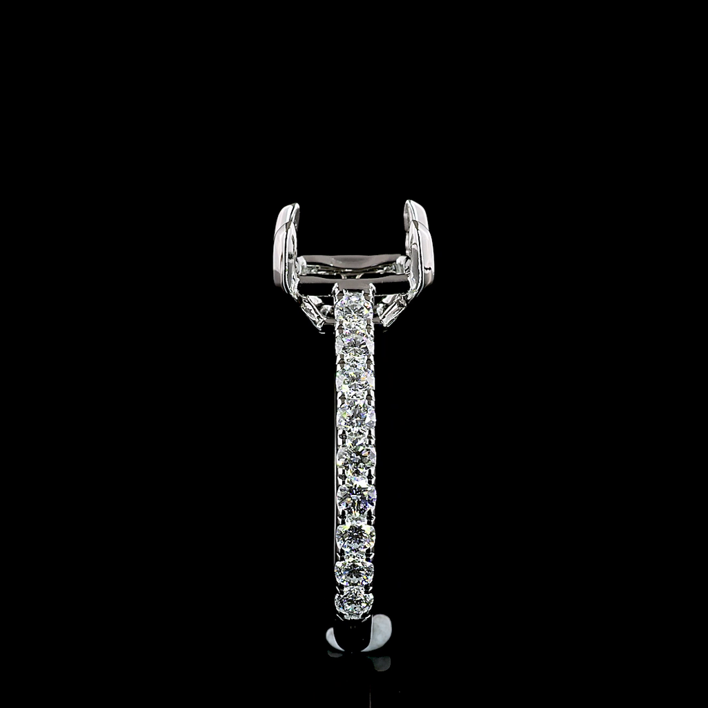0.81 Cts Platinum Round Shape Hidden Halo Ring - Image 4