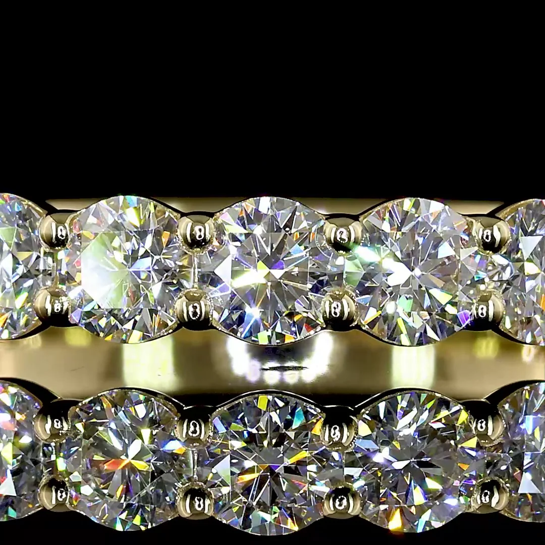 0.99 Cts 14k Yellow Gold Round Shape Half Eternity Eternity Band - Image 3