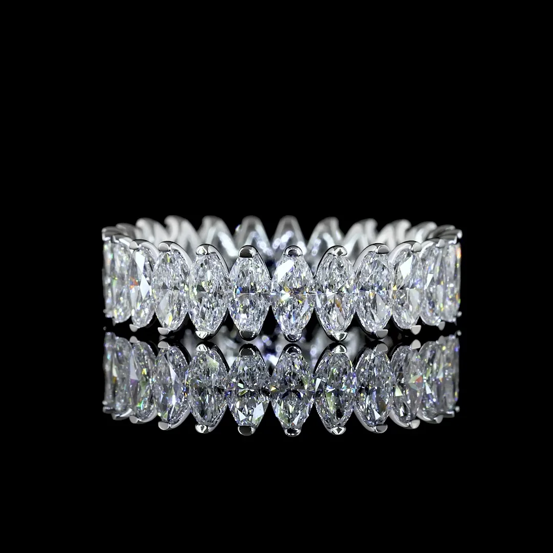2.79 Cts 14k White Gold Marquise Shape Eternity Band Eternity Band - Video