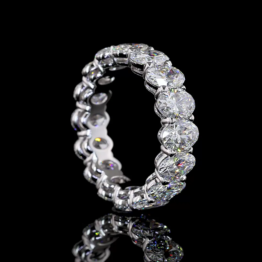 6.82 Cts 14k White Gold Oval Shape Eternity Band Eternity Band - Image 2