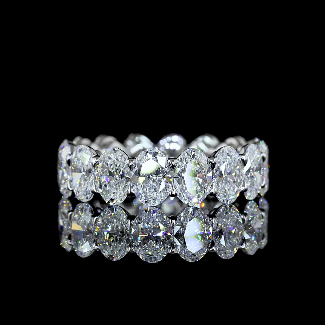 6.82 Cts 14k White Gold Oval Shape Eternity Band Eternity Band - Video