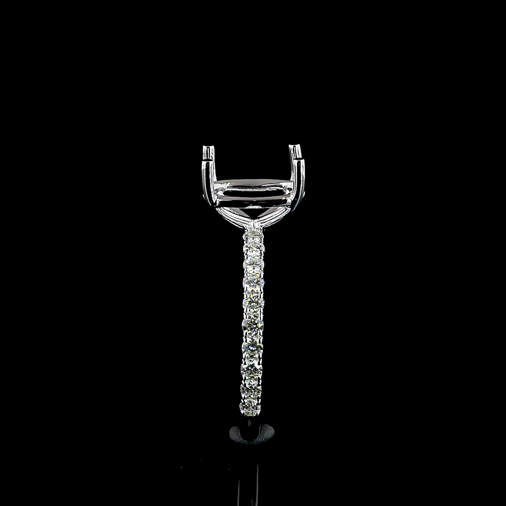 0.42 Cts 14k White Gold Shape Hidden Halo Ring - Image 4