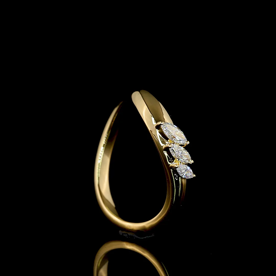 0.18 Cts 18k Yellow Gold Marquise Shape Special Eternity Band - Image 2