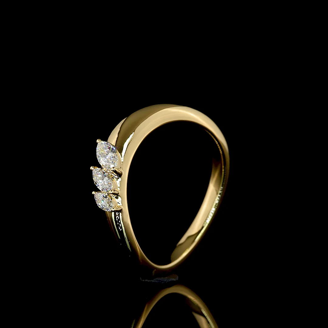 0.18 Cts 18k Yellow Gold Marquise Shape Special Eternity Band - Image 4