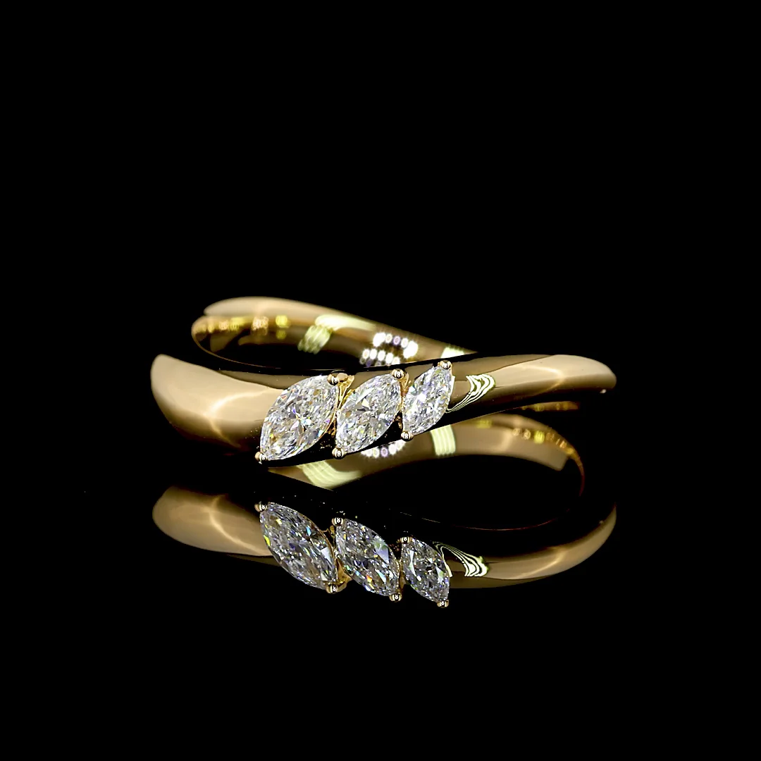 0.18 Cts 18k Yellow Gold Marquise Shape Special Eternity Band - Video