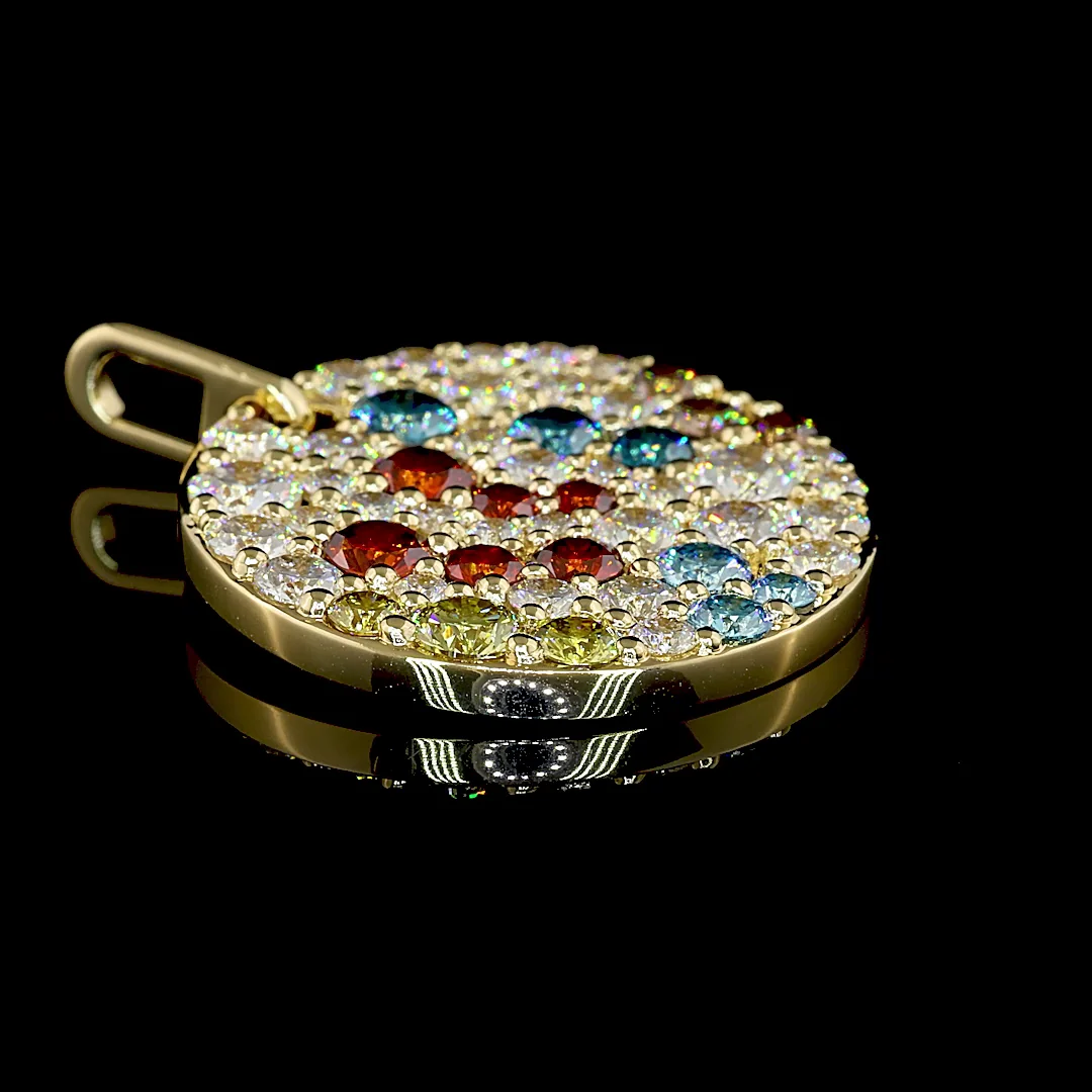 5.02 Cts 14k Yellow Gold Round Shape Pendant Pendant - Image 3