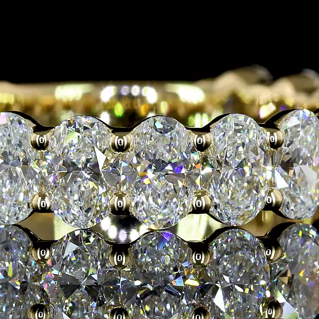 2.35 Cts 14k Yellow Gold Oval Shape 3/4 Band Eternity Band - Image 3
