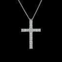 2.35 Cts 14k White Gold Radiant Shape Symbol Pendant - Image 3